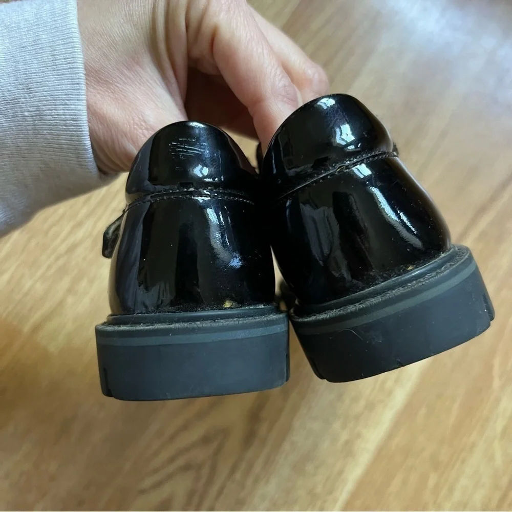 Elephanten Little Girls T Bar Black Patent Leather Mary Janes Size 23